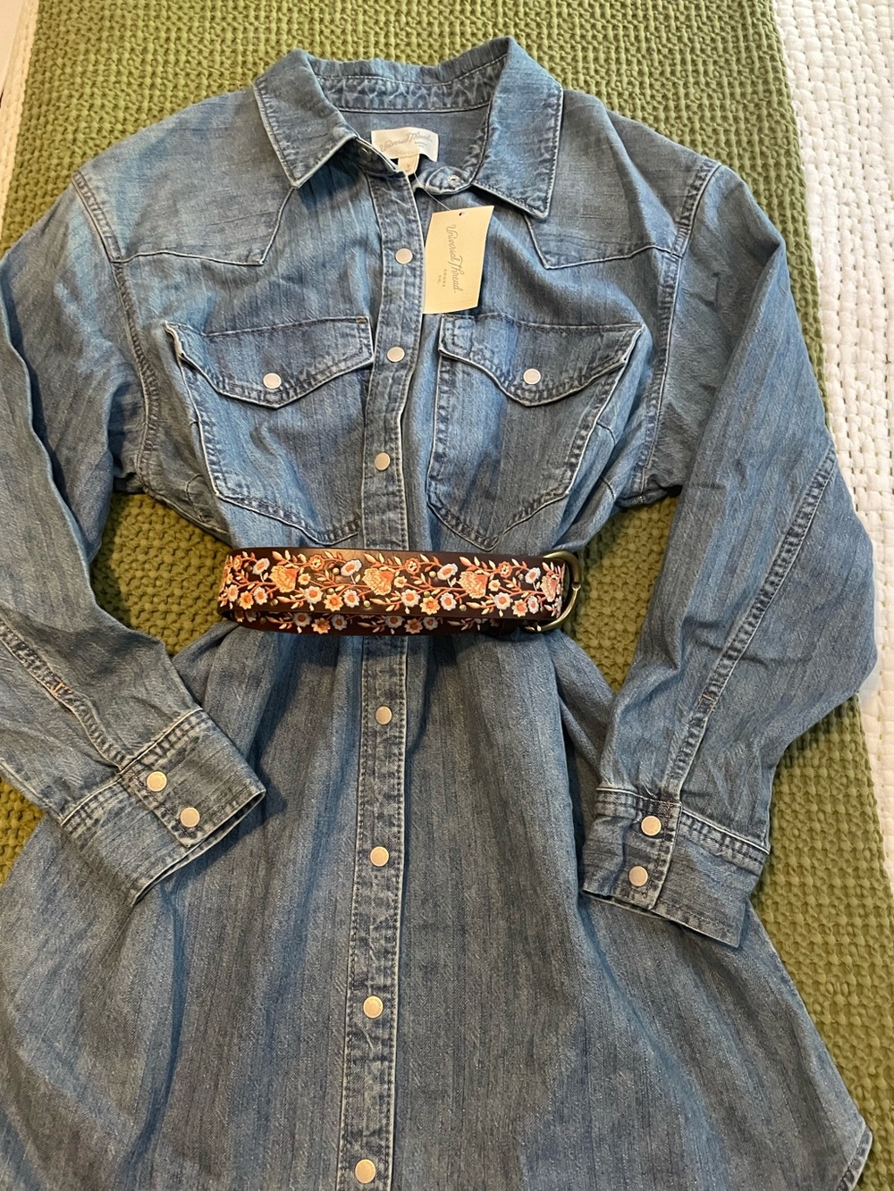 Universal Thread Denim Long Sleeve Mid-length Shirt Dress